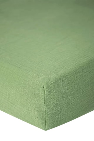 Sábana bajera de gasa de algodón 57 hilos/cm² - Verde oliva