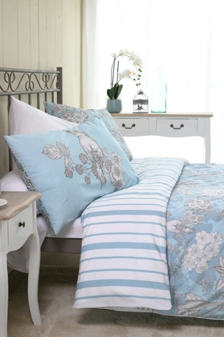 Funda de almohada de fibras de bambú Merula - Celeste