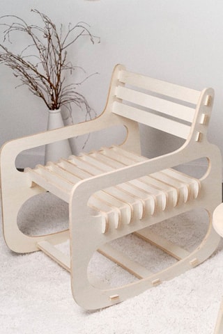 Sedia a dondolo in legno Simplicity - 77 x 59 x 77 cm - Neutro