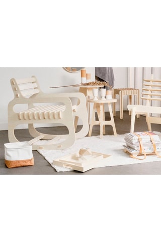 Sedia a dondolo in legno Simplicity - 77 x 59 x 77 cm - Neutro