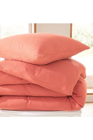 Juego de nórdico de gasa de algodón 240 x 220 cm + 2 fundas de almohada 65 x 65 cm Blush