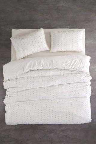 Juego de cama de algodón reforzado 61 hilos/cm² Point v2 - Crema