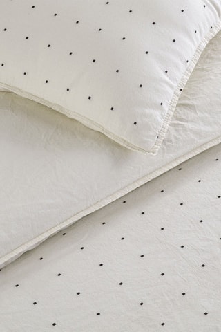 Juego de cama de algodón reforzado 61 hilos/cm² Point v2 - Crema