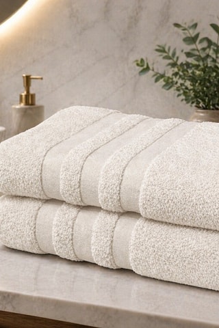 2 toallas de ducha - Beige claro - 70 x 140 cm