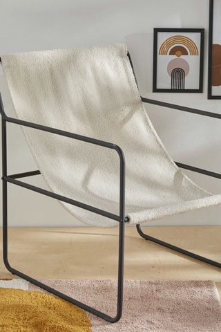 Sedia a sdraio Retro mood - Bianco e nero - Effetto bouclette