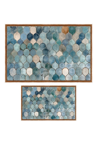 2 alfombras de baño - Azul ­- 50 x 60 cm/60 x 100 cm