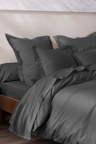 Funda de almohada de percal de algodón 80 hilos/cm² Julian - Pizarra