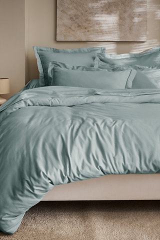Funda de almohada de satén de algodón 120 hilos/cm² Prestige - Aguamarina -