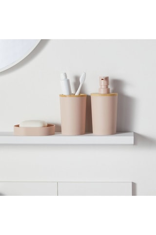 Conjunto de accesorios para cuarto de baño de bambú - 6 piezas