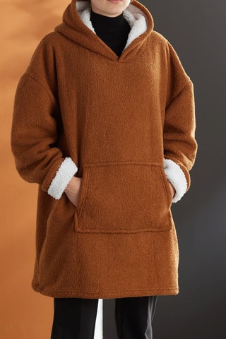 Sudadera manta con capucha Moka - Caramelo