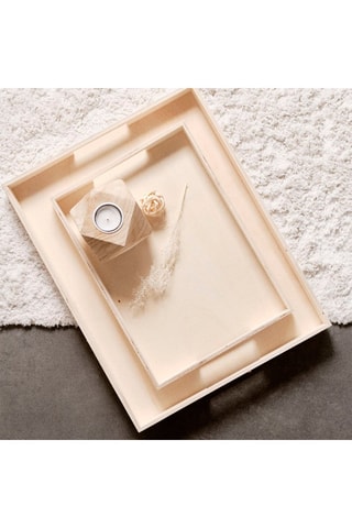 2 bandejas de madera Simplicity 35 x 45 cm y 25 x 35 cm - Natural