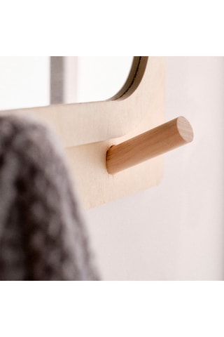 Specchio ingresso con attaccapanni in legno Simplicity - 70 x 25 x 7 cm - Neutro