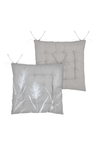 Cojín de silla de fibras de bambú Pampa - Gris claro - 38 x 38 cm