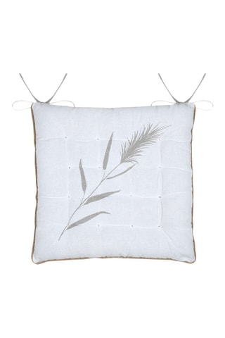 Cojín de silla de fibras de bambú Pampa - Crudo - 38 x 38 cm