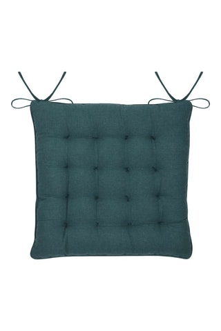 Cojín de silla reversible Kentia - Petróleo y naranja - 38 x 38 cm