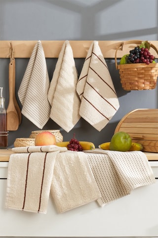 6 toallas de tocador Sofya - Beige - 30 x 50 cm