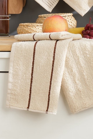 6 toallas de tocador Sofya - Beige - 30 x 50 cm
