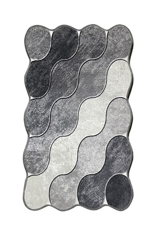 Alfombra de baño - Gris claro y antracita - 70 x 120 cm