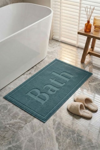 2 alfombras de baño - Azul petróleo - 50 x 80 cm