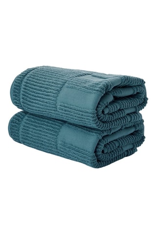 2 alfombras de baño - Azul petróleo - 50 x 80 cm