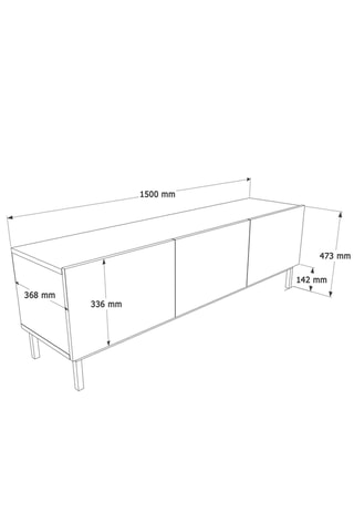 Meuble TV 3 portes - 150 x 47,3 x 36,8 cm