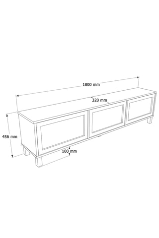 Meuble TV 3 portes - 180 x 32 x 45,6 cm
