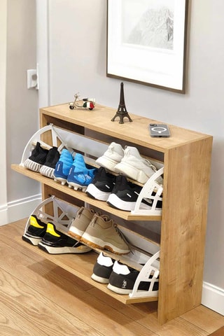 Meuble à chaussures 2 abatants - 75,6 x 24 x 72 cm