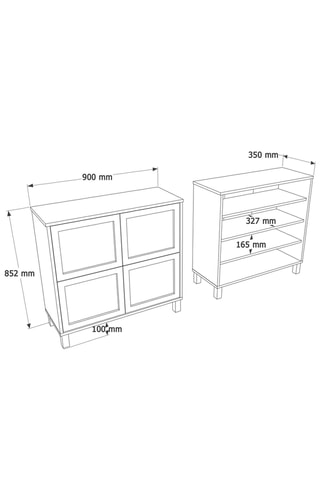 Buffet 4 portes - 90 x 35 x 85,2 cm