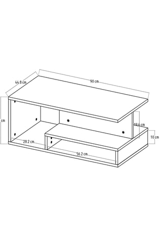 Table basse - 90 x 35 x 44,8 cm