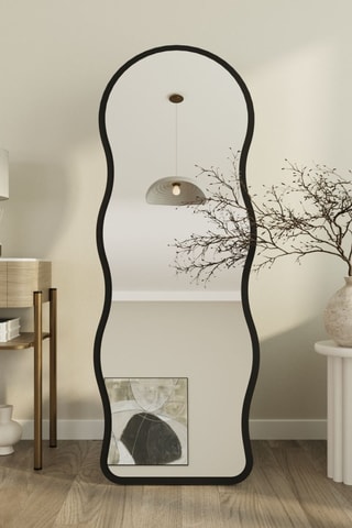 Miroir sur pied - 160 x 50 x 2,2 cm - Noir