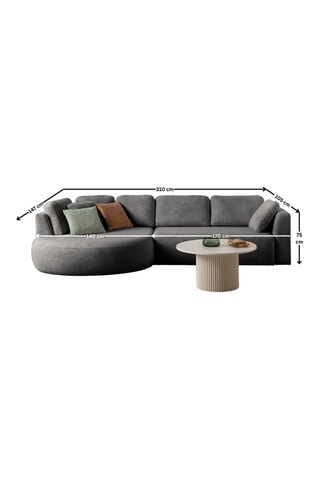 Canapé - Anthracite - En tissu easy-clean