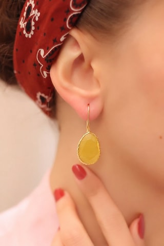 Boucles d'oreilles - Plaqué or jaune et œil-de-chat