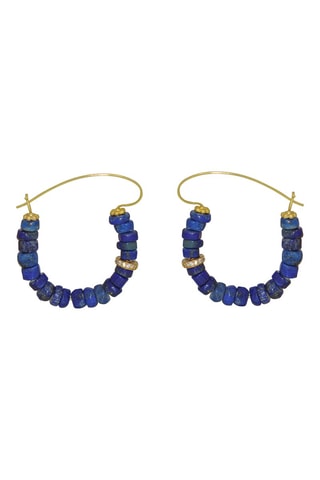 Créoles - Plaqué or jaune et lapis-lazulis