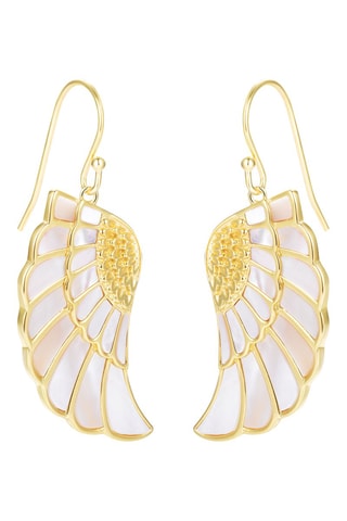 Boucles d'oreilles dorées à l'or fin jaune - Nacre