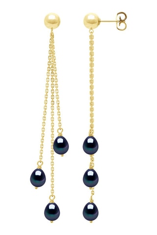 Boucles d'oreilles - Argent plaqué or jaune et perles d'eau douce