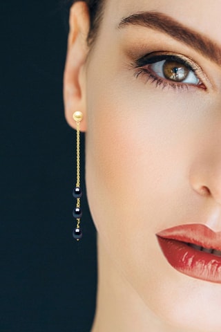 Boucles d'oreilles - Argent plaqué or jaune et perles d'eau douce