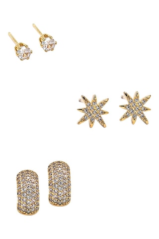 3 paires de puces Shine - Doré