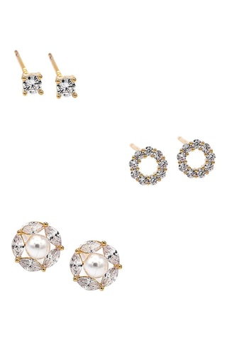 3 paires de puces Shiney - Doré
