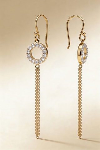 Boucles d'oreilles Rayon de Pureté - Or jaune et diamants