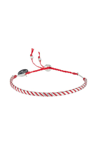 Bracelet Red wax - Rouge et argenté