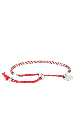Bracelet Red wax - Rouge et argenté