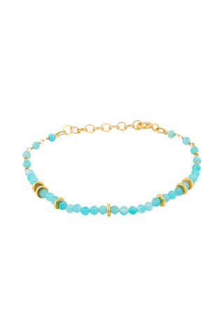 Bracelet doré à l'or fin jaune - Amazonite