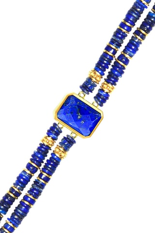 Bracelet - Plaqué or jaune et lapis-lazuli