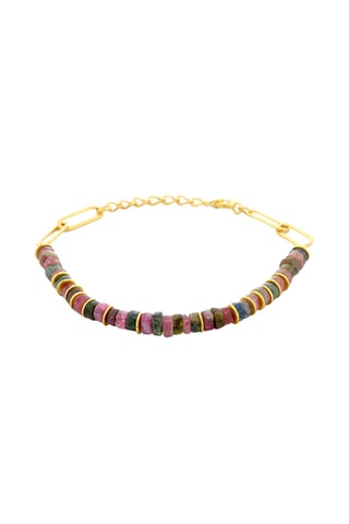Bracelet doré à l'or fin jaune - Tourmalines