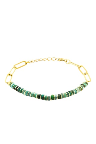 Bracelet doré à l'or fin jaune - Emeraudes