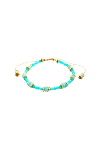Bracelet doré à l'or fin jaune - Amazonites