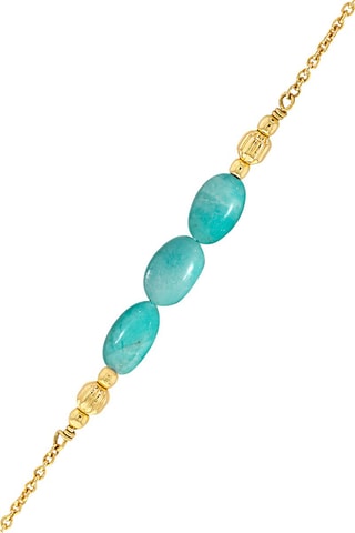 Bracelet doré à l'or fin jaune - Amazonites