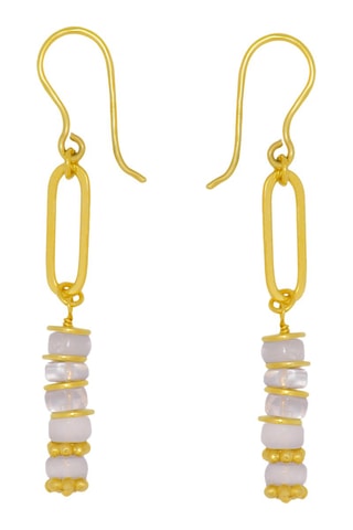 Pendientes bañados en oro fino amarillo - Piedras de luna