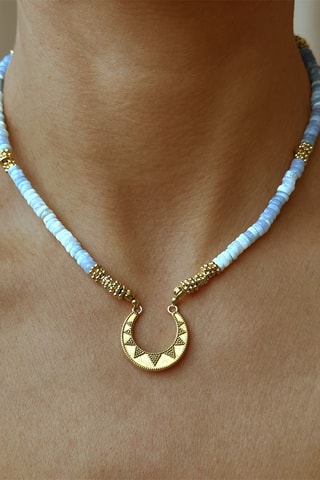 Collier doré à l'or fin jaune - Opales