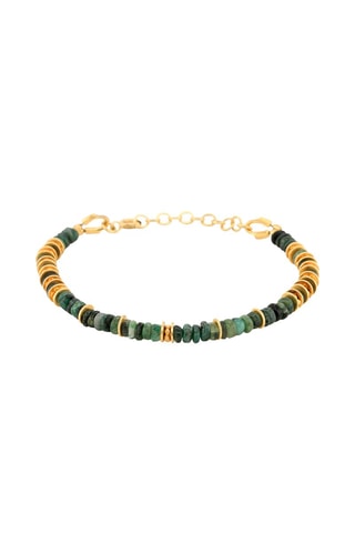 Bracelet doré à l'or fin jaune - Emeraude